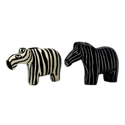 Zebra Soapstone Sculptures, Set of 2 - Image 8