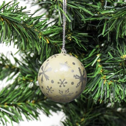 Handpainted Ornaments, Silver Snowflakes - Pack of 3 - Image 2