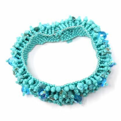 Magnetic Stone Caterpillar Bracelet Turquoise - Lucias Imports (J) - Image 2