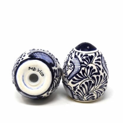 Encantada Handmade Pottery Spice Shakers, Blue Flower - Image 6