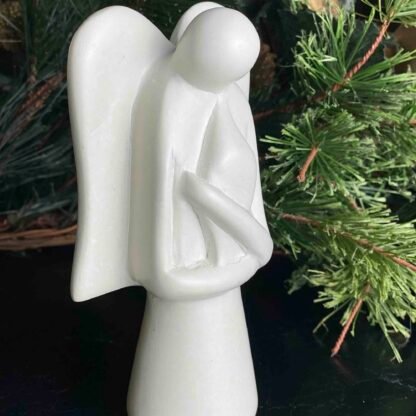 Angel Soapstone Sculpture with Eternal Light - Image 6