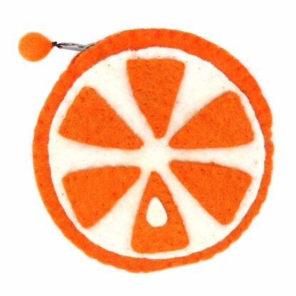 Handmade Felt Fruit Coin Purse - Orange - Global Groove (P) - Image 4