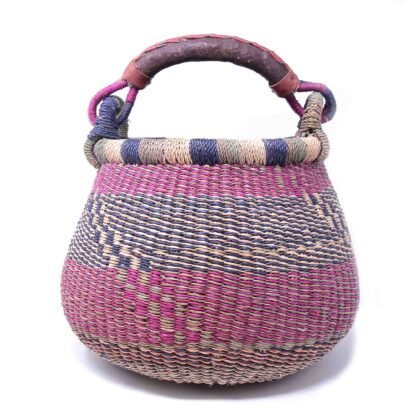 Small Bolga Pot Basket - Mixed Colors - Image 9