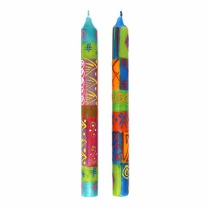 Hand-Painted Dinner Candles, Pair (Shahida Design) - Image 3