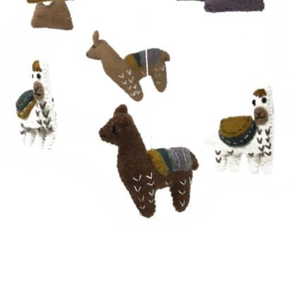 Hand Crafted Felt Little Llamas Mobile - Image 3