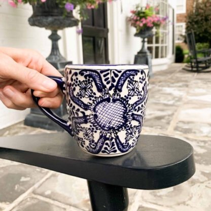 Rounded Mugs - Blue Flowers Pattern, Set of Two - Encantada - Image 6