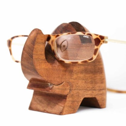 Elephant Eyeglass Acacia Wood Stand - Image 2