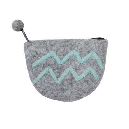 Felt Aquarius Zodiac Coin Purse - Global Groove - Image 3