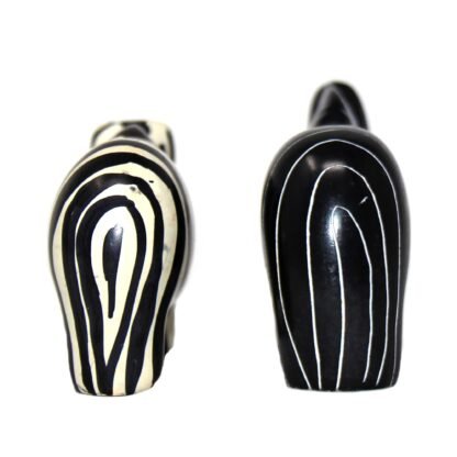 Zebra Soapstone Sculptures, Set of 2 - Image 7