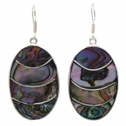 Banded Abalone Oval Earrings - Image 3