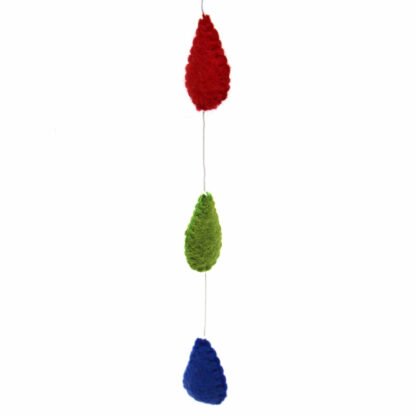 Rainbow Raindrops Felt Mobile Hanging Room Decor - Image 2