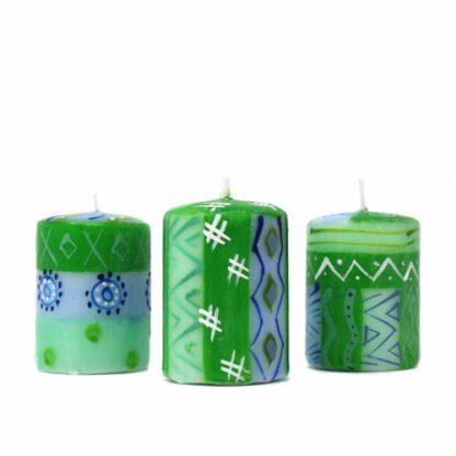 Set of Three Boxed Hand-Painted Candles Farih Design - Nobunto - Image 2