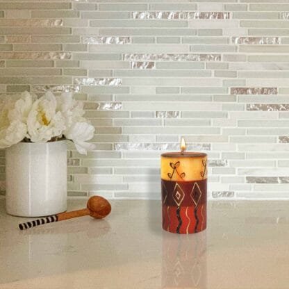 Single Boxed Hand-Painted Pillar Candle - Bongazi Design - Nobunto - Image 6