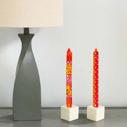 Set of Three Boxed Tall Hand-Painted Candles - Zahabu Design - Nobunto - Image 5