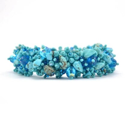 Magnetic Stone Caterpillar Bracelet Turquoise - Lucias Imports (J) - Image 5