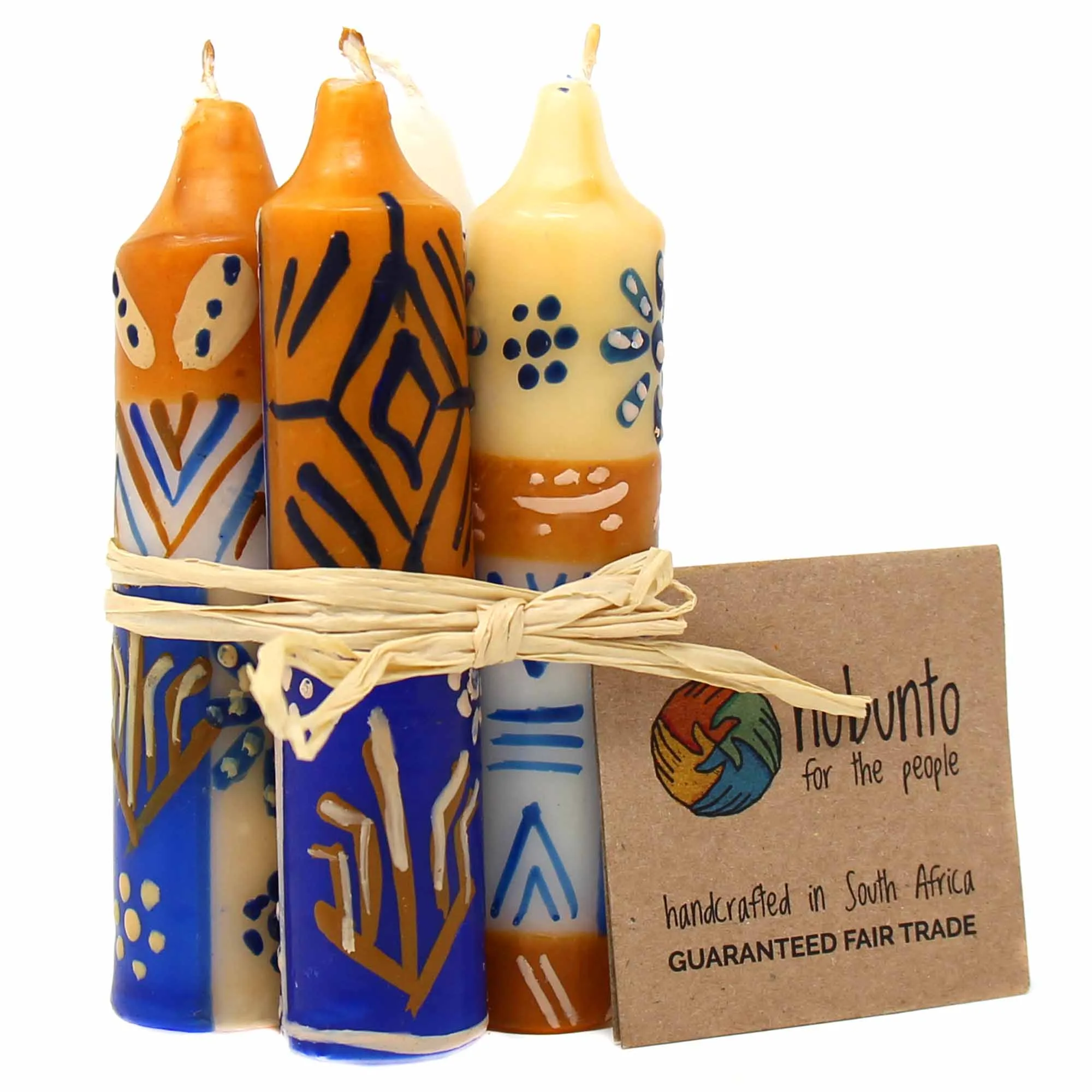 Hand-Painted 4" Dinner or Shabbat Candles, Set of 4  (Durra Design) - Image 3