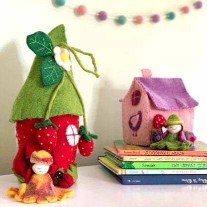 Felted Strawberry Fairy House - Global Groove - Image 2