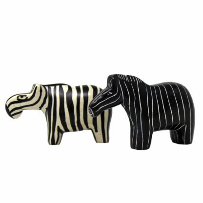 Zebra Soapstone Sculptures, Set of 2 - Image 10