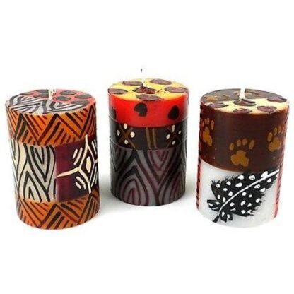 Set of Three Boxed Hand-Painted Candles - Uzima Design - Nobunto - Image 2