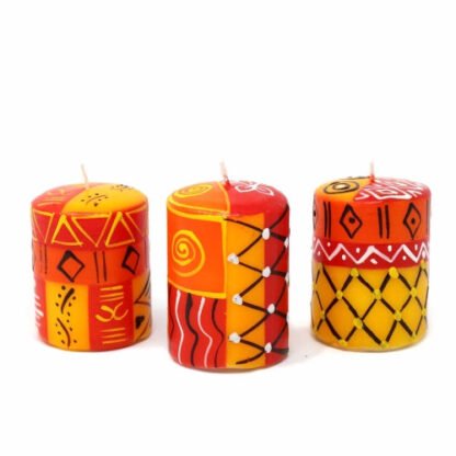 Set of Three Boxed Hand-Painted Candles - Zahabu Design - Nobunto - Image 3