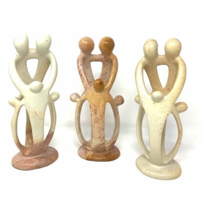 Natural Soapstone Family Sculpture - 2 Parents, 3 Children - Smolart - Image 3