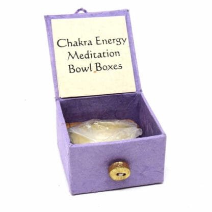 Mini Meditation Bowl Box: 2" Crown Chakra - DZI (Meditation) - Image 2