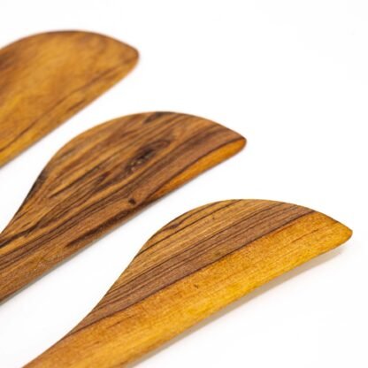 Simple Batik Olive Wood Appetizer Set of 3 (Fork, Spoon, Spreader) - Image 5