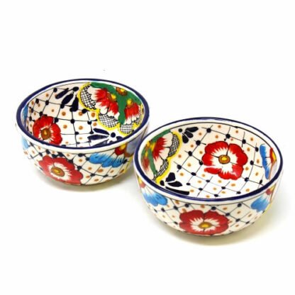 Half Moon Bowls - Dots and Flowers, Set of Two - Encantada - Image 2