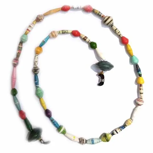 Face Mask/Eyeglass Paper Bead Chain, Colorful Mixed Shapes - Image 6