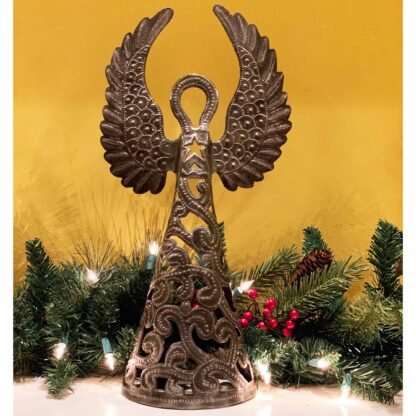 16-inch Metalwork Angel - Wings Up  - Croix des Bouquets (H) - Image 2