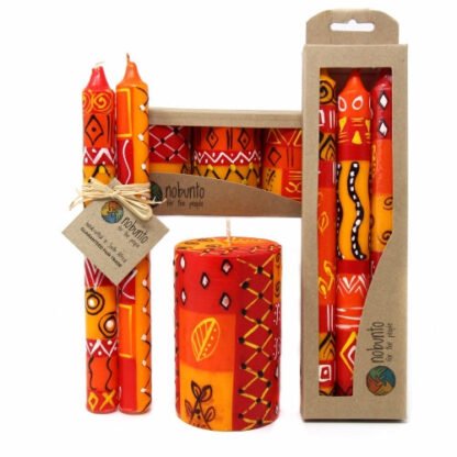 Set of Three Boxed Hand-Painted Candles - Zahabu Design - Nobunto - Image 4