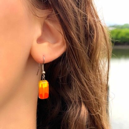 Fire Design Small Glass Earrings - Tili Glass - Image 2