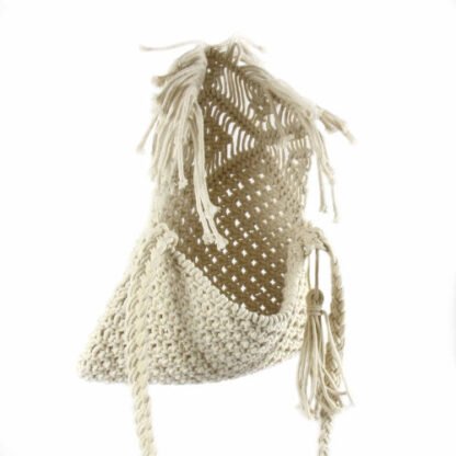 Macrame Shoulder Bag, Cream - Image 4