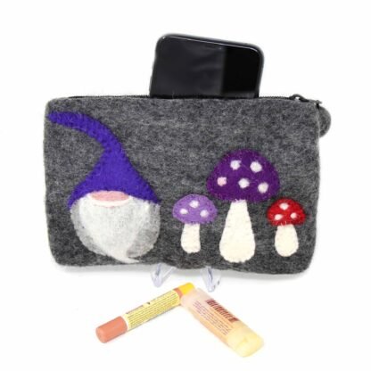 Hand Crafted Felt: Gnome and Mushroom Pouch - Image 2