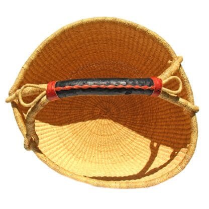 Bolga Market Basket, Extra Large - Natural with Leather Handle - Image 4