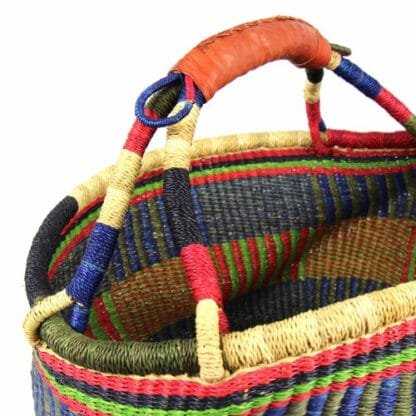 Bolga Market Basket, Large - Mixed Colors - Image 5