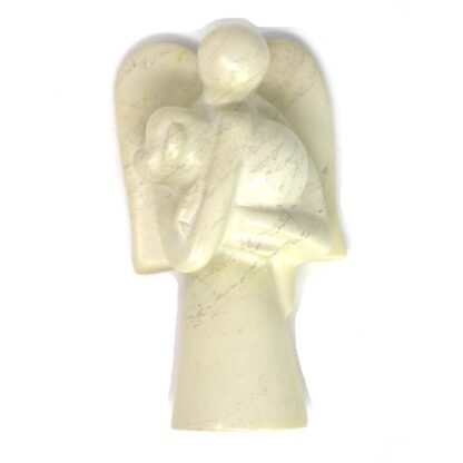 Angel Soapstone Sculpture Holding Dog - Image 7