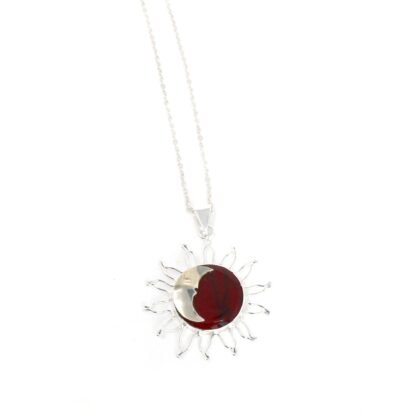 Sun and Moon Red Jasper Pendant with Chain - Image 4