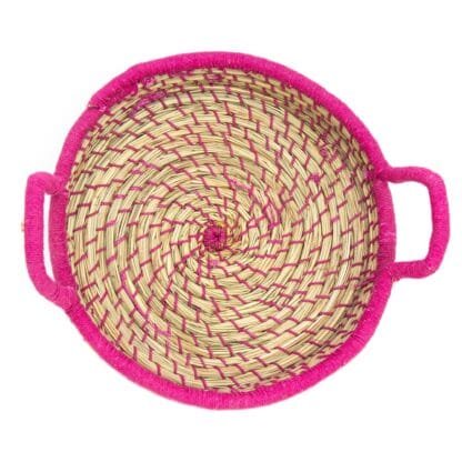 Nested Baskets in Natural with Pink Accents, Set of 3 - Image 3