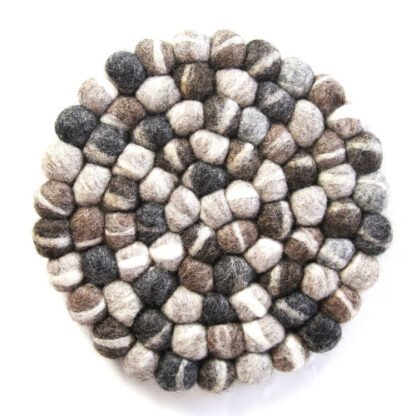 Hand Crafted Felt from Nepal: Trivet, Tie Dye Grey - Global Groove (T) - Image 2