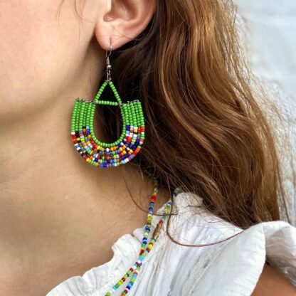 Maasai Bead Basket Dangle Earrings - Image 6