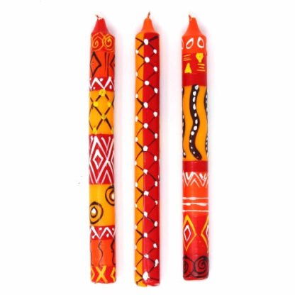 Set of Three Boxed Tall Hand-Painted Candles - Zahabu Design - Nobunto - Image 2