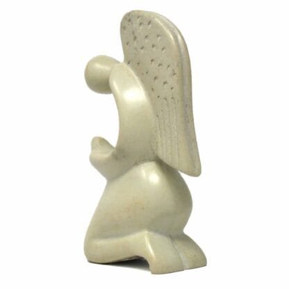Praying Angel Soapstone Sculpture - Natural Stone - Image 4