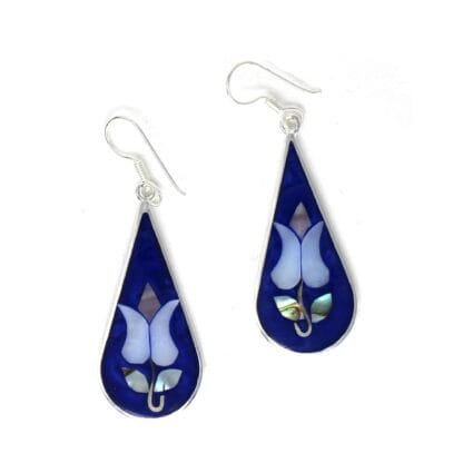Tulip Abalone Teardrop Earrings - Image 3
