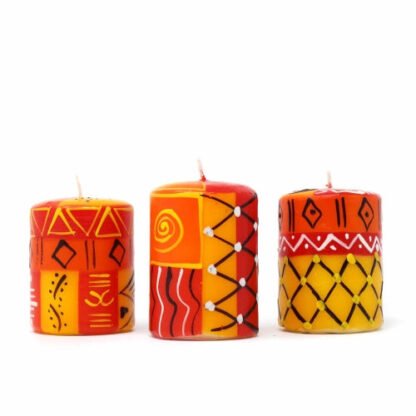 Set of Three Boxed Hand-Painted Candles - Zahabu Design - Nobunto - Image 2