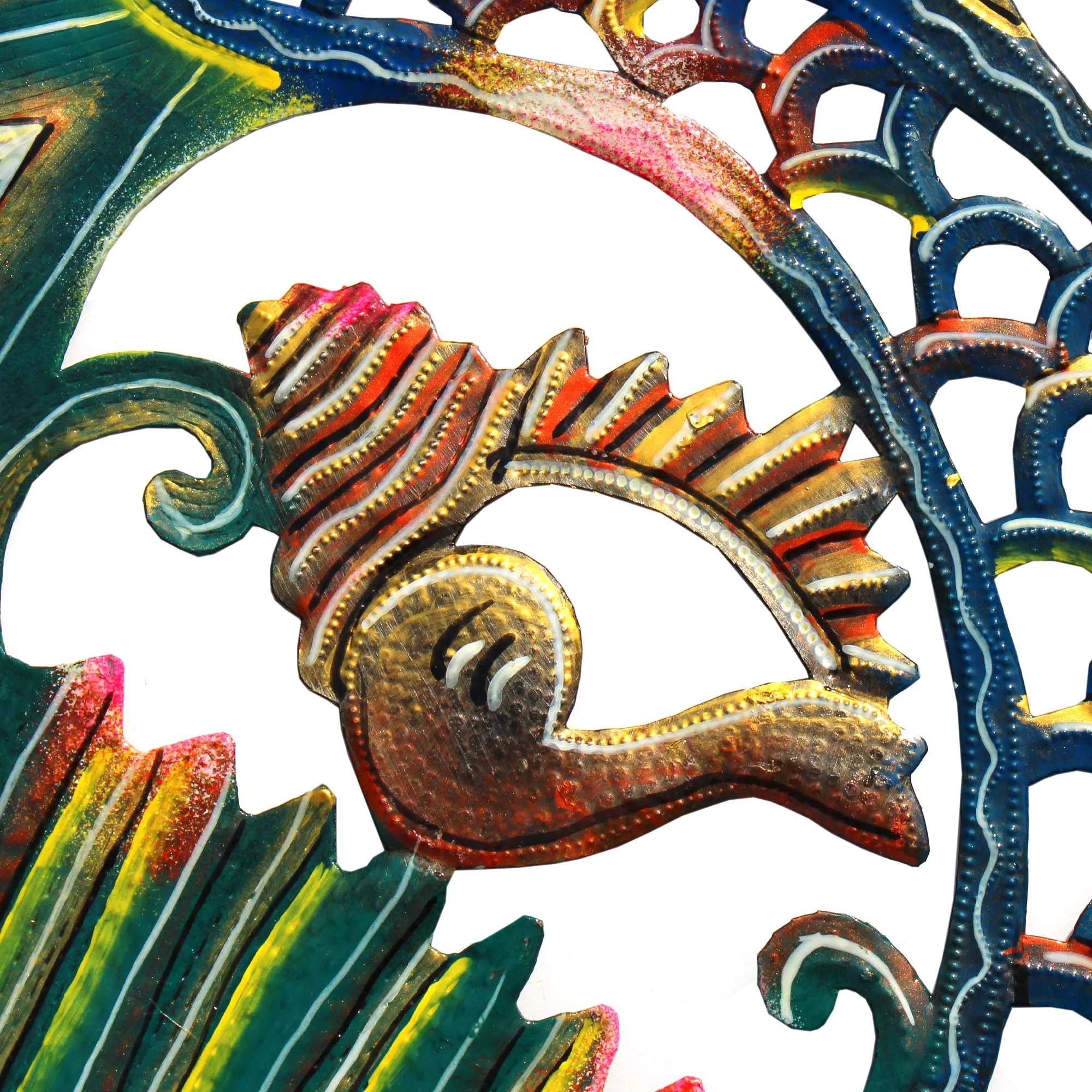 24 inch Painted Fish & Shell - Caribbean Craft - Image 3