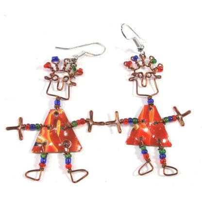 Set of 10 Dancing Dangle Earrings with Tin Can Body - Image 2