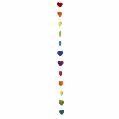 Hand Crafted Felt from Nepal: Hearts Garland, Multicolored - Image 3