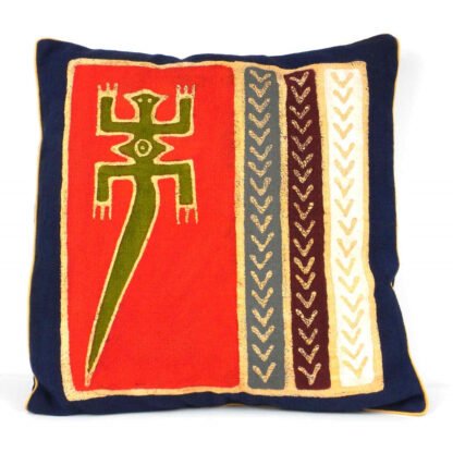 Handmade Red Lizard Batik Cushion Cover - Tonga Textiles