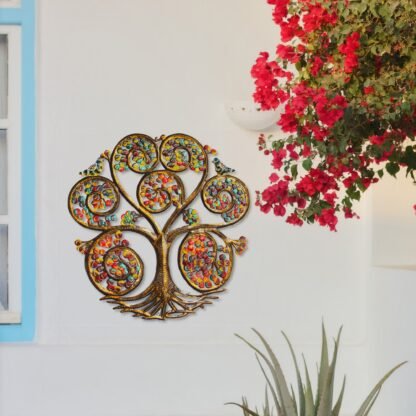 Autumn Spiral Tree of Life Haitian Steel Drum Wall Art - Image 2